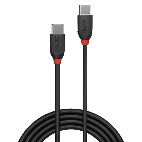 Lindy Black Line - USB-Kabel - USB-C (M) bis USB-C (M) - USB 3.1 - 3 A - 1.5 m - Schwarz