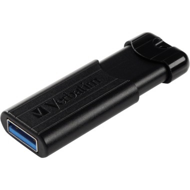 Verbatim PinStripe USB Drive - USB-Flash-Laufwerk - 128 GB - USB 3.0 - Schwarz