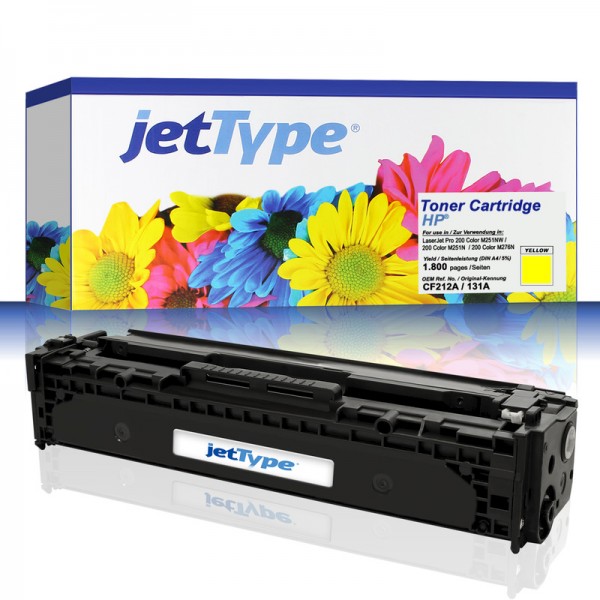 jetType Toner kompatibel zu HP CF212A 131A gelb 1.800 Seiten 1 Stück