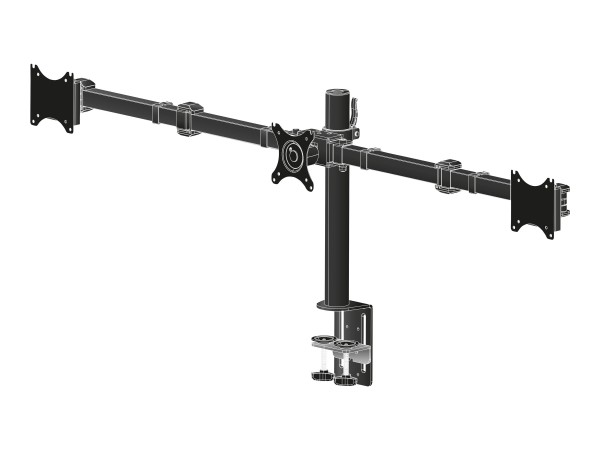 Iiyama DS1003C-B1 - Aufstellung - einstellbarer Arm - für 3 Monitore - Schwarz - Bildschirmgröße: 25.4-68.6 cm (10"-27") - Schreibtisch-Ständer