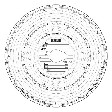 HAUG Tachoscheibe 125km/h Kombi 125 100 100 St./Pack.