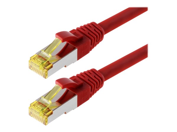 Helos - Patch-Kabel - RJ-45 (M) bis RJ-45 (M) - 5 m - SFTP, PiMF - CAT 6a - halogenfrei, geformt, ohne Haken - Rot