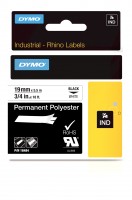 DYMO IND - Polyester - permanenter Klebstoff - Schwarz auf Weiß - Rolle (1,9 cm x 5 m) 1 Kassette(n) Etikettenband - für Rhino 4200, 4200 Kit, 5200, 5200 Hard Case Kit; RhinoPRO 6000; DYMO LabelWriter 450 Duo