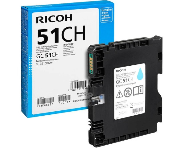 Ricoh GC 51CH - Hohe Ergiebigkeit - Cyan - Original - Tintenpatrone - für Ricoh SG 3210DNw