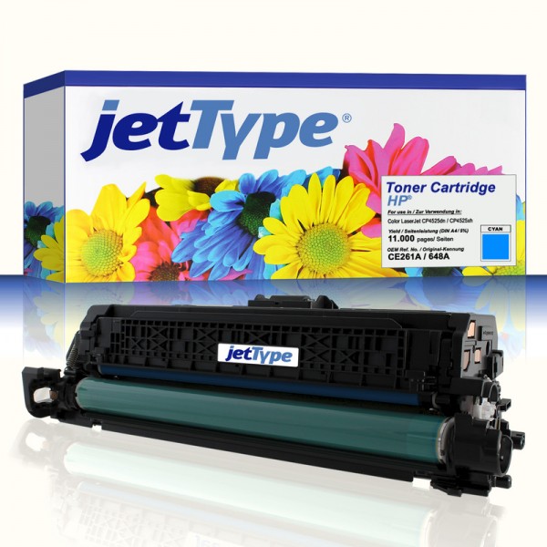 jetType Toner kompatibel zu HP CE261A 648A cyan 11.000 Seiten 1 Stück