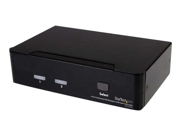 StarTech 2 Port DisplayPort USB KVM Switch - DisplayPort KVM Umschalter mit Audio - Hochauflösender DisplayPort Desktop Umschalter - KVM-/Audio-Switch - 2 x KVM/Audio - 1 lokaler Benutzer - Desktop - für P/N: DP4N1USB6, IM12D1500P, SVA12M2NEUA, SVA12M5NA