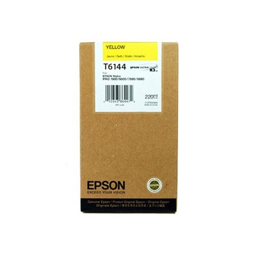 Epson T6144 - 220 ml - Gelb - Original - Tintenpatrone - für Stylus Pro 4000 C8, Pro 4000-C8, Pro 4400, Pro 4450, Pro 4800, Pro 4880
