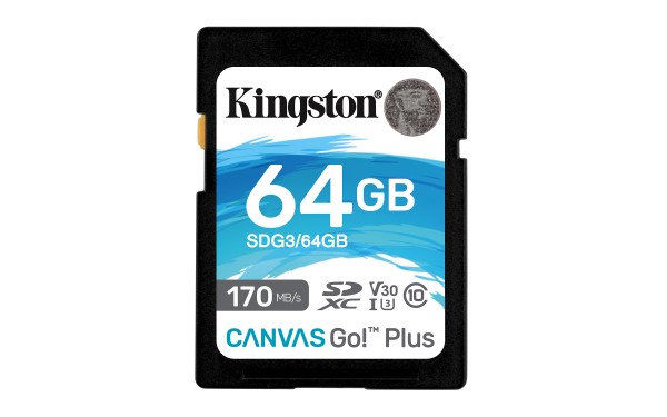 Kingston Canvas Go! Plus - Flash-Speicherkarte SDXC UHS-I - 64 GB - SDG3/64GB