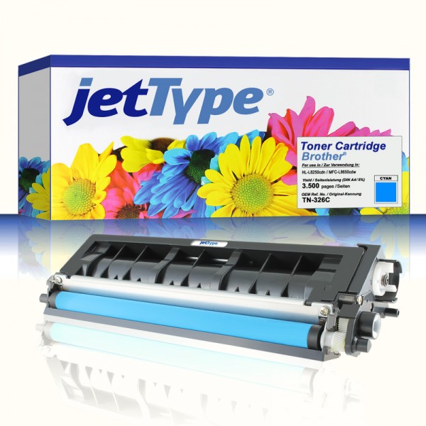 jetType Toner kompatibel zu Brother TN-326C cyan 3.500 Seiten 1 Stück