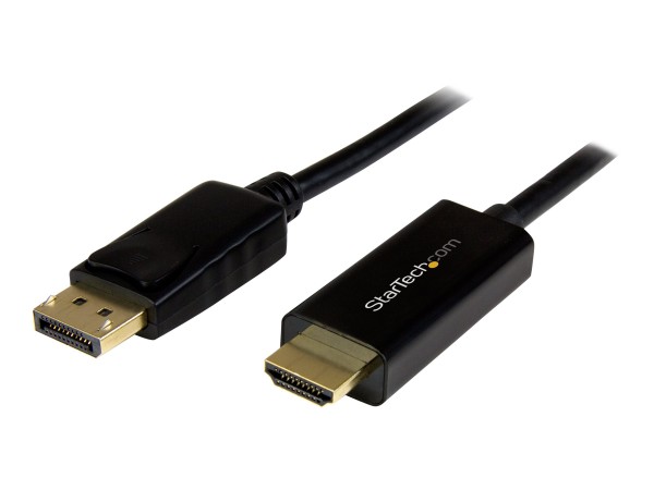 StarTech 2m DisplayPort auf HDMI Konverterkabel - 4K - DP auf HDMI Adapter mit Kabel - Ultra HD 4K - St/St - Videokabel - DisplayPort (M) bis HDMI (M) - 2 m - Schwarz - 4K Unterstützung - für P/N: DK30CH2DEP, DK30CH2DEPUE, DK30CH2DPPD, DK30CH2DPPDU, DK30CHDDPPD, DK30CHDPPDUE