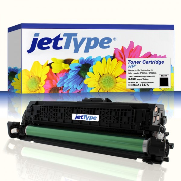 jetType Toner kompatibel zu HP CE260A 647A schwarz 8.500 Seiten 1 Stück