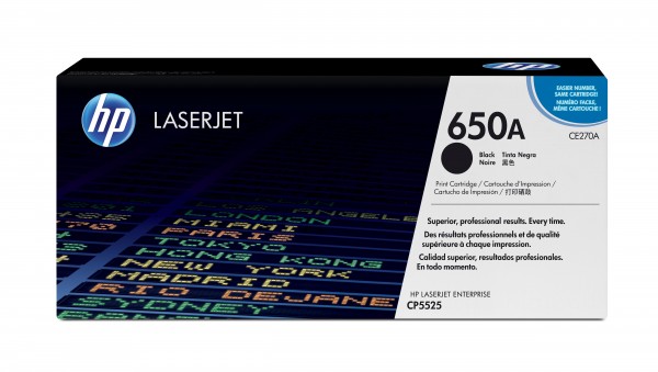 HP 650A - Schwarz - Original - LaserJet - Tonerpatrone (CE270A) - für Color LaserJet Enterprise CP5525dn, CP5525n, CP5525xh, M750dn, M750n, M750xh