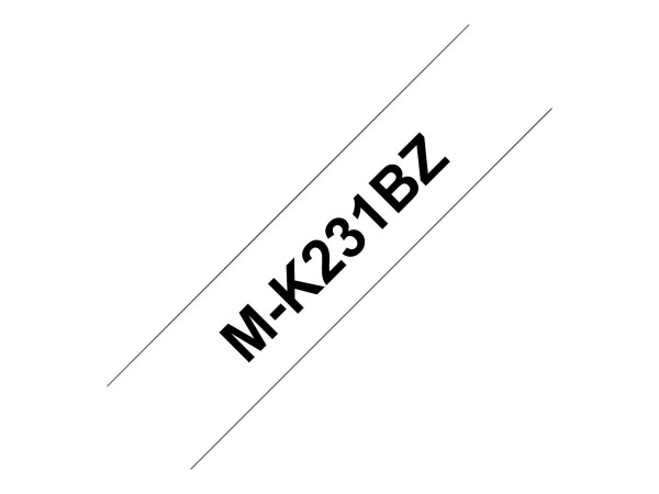 Brother Schriftband MK231BZ 12 mm 8 m schwarz auf weiß nicht laminiert