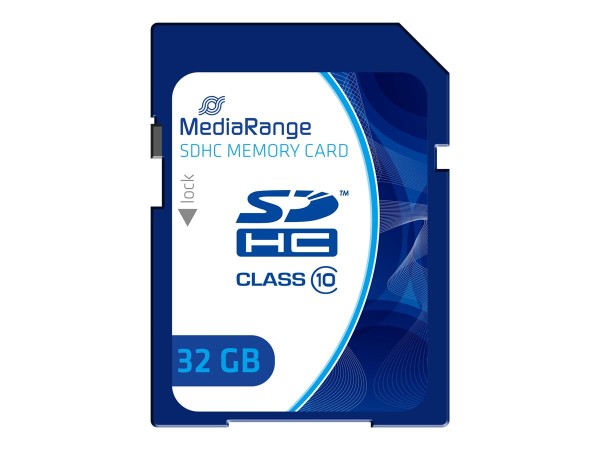 MediaRange - Flash-Speicherkarte - 32 GB - Class 10 - SDHC - Blau