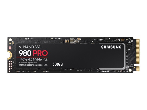Samsung 980 PRO MZ-V8P500BW - SSD - verschlüsselt - 500 GB - intern - M.2 2280 - PCIe 4.0 x4 (NVMe) - Puffer: 512 MB - 256-Bit-AES - TCG Opal Encryption - für Intel Next Unit of Computing 13 Extreme Kit - NUC13RNGi5, 13 Extreme Kit - NUC13RNGi7