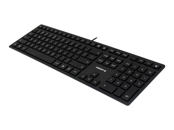 CHERRY KC 6000 SLIM - Tastatur - USB - US mit Euro-Symbol - Tastenschalter: CHERRY SX - Schwarz