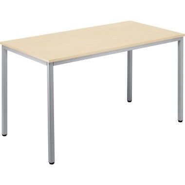 Konferenztisch 2.000x800mm Gestell alusilber Platte ahorn