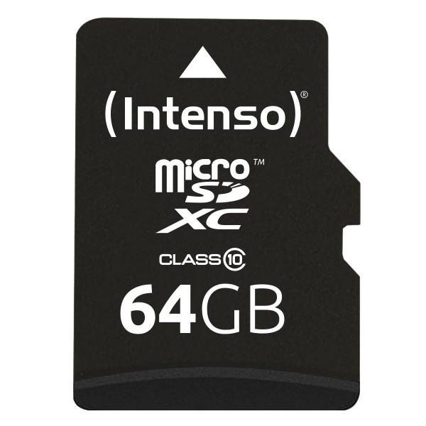 Intenso - Flash-Speicherkarte (microSDXC-an-SD-Adapter inbegriffen) - 64 GB - Class 10 - microSDXC