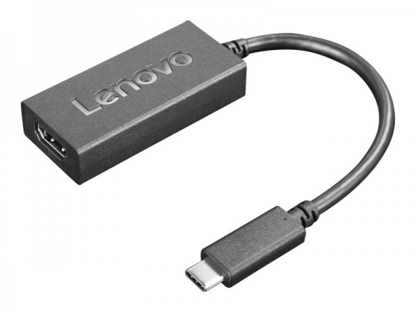 Lenovo - Videoadapter - 24 pin USB-C männlich zu HDMI weiblich - 24 cm - Schwarz - unterstützt 4K 60 Hz (3840 x 2160)