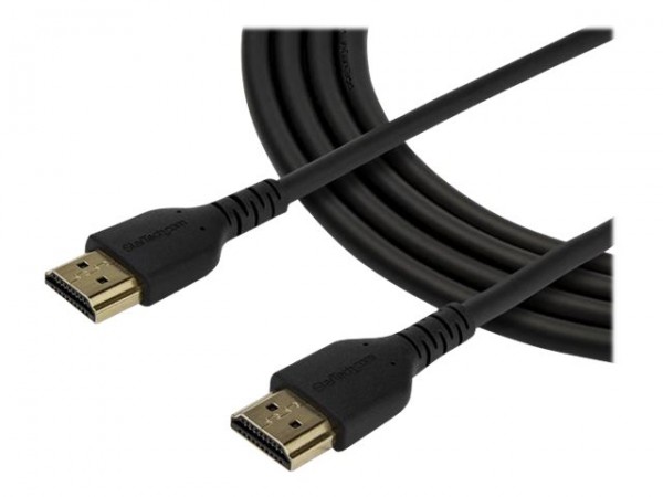 StarTech RHDMM1MP HDMI Kabel (1m, HDMI 2.0, 4k 60Hz, premium High Speed HDMI Kabel mit Ethernet, für Monitore oder TVs) - Premium Highspeed - HDMI-Kabel mit Ethernet - HDMI männlich zu HDMI männlich - 1 m - Schwarz - für P/N: TB3DKM2HDL