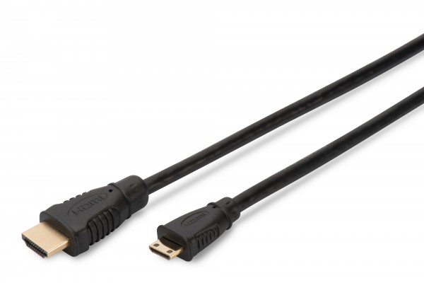 ASSMANN - HDMI-Kabel - 19 pin mini HDMI Type C männlich zu HDMI männlich - 2 m - Schwarz