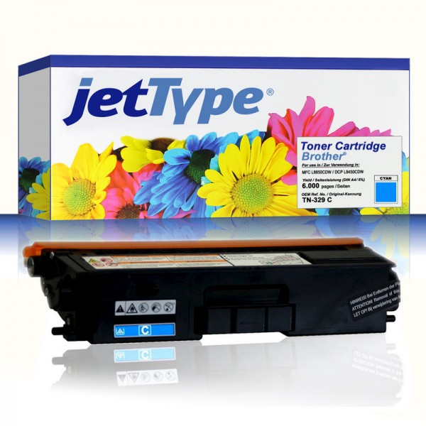 jetType Toner kompatibel zu Brother TN-329C cyan 6.000 Seiten 1 Stück