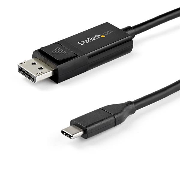 StarTech 6ft/2m USB C to DisplayPort 1.4 Cable 8K 60Hz/4K, Bidirectional DP to USB-C or USB-C to DP Reversible Video Adapter Cable, HBR3/HDR/DSC, USB Type C/Thunderbolt 3 Monitor Cable - 8K USB-C to DP Cable - DisplayPort-Kabel - 24 pin USB-C (M) zu DisplayPort (M) - USB 3.1 / Thunderbolt 3 / DisplayPort 1.4 - 2 m - aktiv, unterstützt 8K UHD (7680 x 4320) - Schwarz