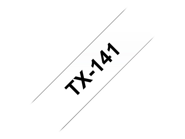 Brother Schriftband TX-141 18 mm 15 m schwarz auf transparent laminiert