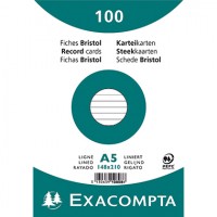 Exacompta Karteikarte 10808SE DIN A5 liniert weiß 100 St./Pack.