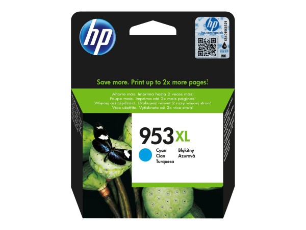 HP 953XL - 20 ml - Hohe Ergiebigkeit - Cyan - Original - Tintenpatrone - für Officejet Pro 77XX, 82XX, 87XX