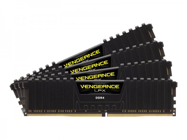 CORSAIR Vengeance LPX - DDR4 - kit - 64 GB: 4 x 16 GB - DIMM 288-PIN - 3200 MHz / PC4-25600 - CL16 - 1.35 V - ungepuffert - non-ECC - Schwarz