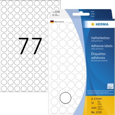 HERMA Markierungspunkt 2230 13mm Papier weiß 2.464 St./Pack.