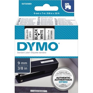 Dymo Schriftband S0720680 40913 9 mm 7 m schwarz auf weiß selbstklebend Polyester
