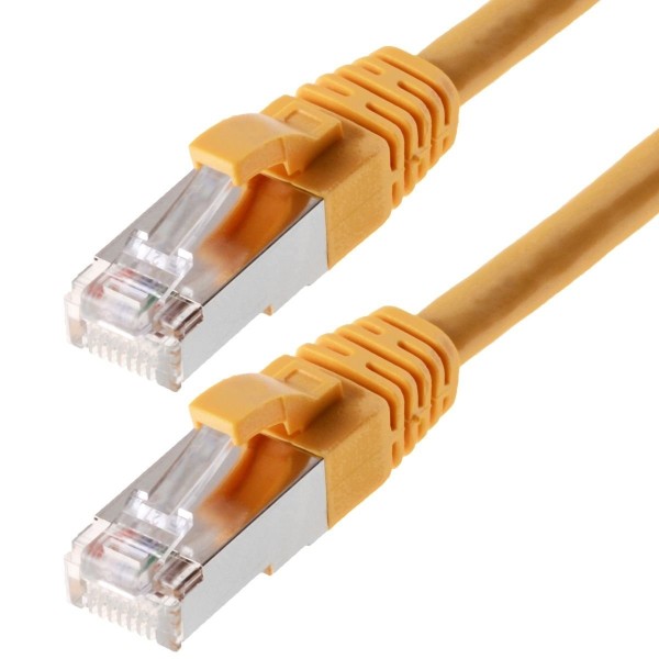 Helos - Patch-Kabel - RJ-45 (M) bis RJ-45 (M) - 25 cm - SFTP, PiMF - CAT 6 - halogenfrei, geformt, ohne Haken - Gelb
