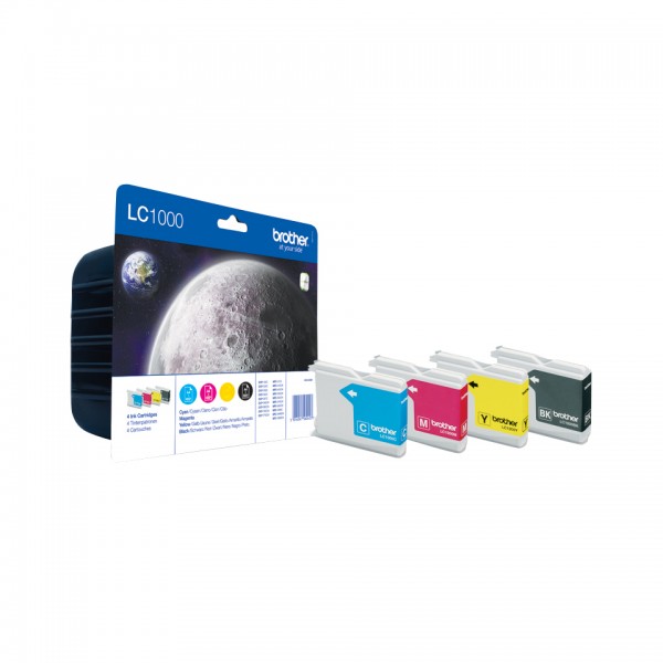 Brother LC1000 Value Pack - 4er-Pack - Schwarz, Gelb, Cyan, Magenta - Original - Tintenpatrone - für Brother DCP-330, 350, 353, 560, 750, 770, MFC-3360, 465, 5460, 5860, 660, 680, 845, 885