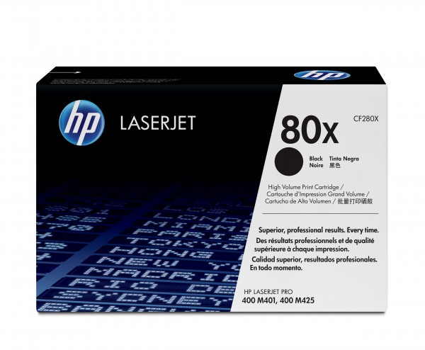 HP 80x - Hohe Ergiebigkeit - Schwarz - Original - LaserJet - Tonerpatrone (CF280X) - für LaserJet Pro 400 M401, MFP M425