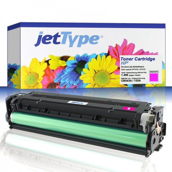 jetType Toner kompatibel zu HP CB543A 125A magenta 1.400 Seiten 1 Stück