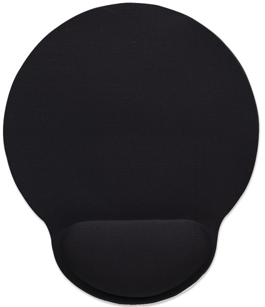 Manhattan Wrist Gel Support Pad and Mouse Mat, Black, 241 Ã— 203 Ã— 40 mm, non slip base, Lifetime Warranty, Card Retail Packaging - Mauspad mit Handgelenkpolsterkissen - Schwarz