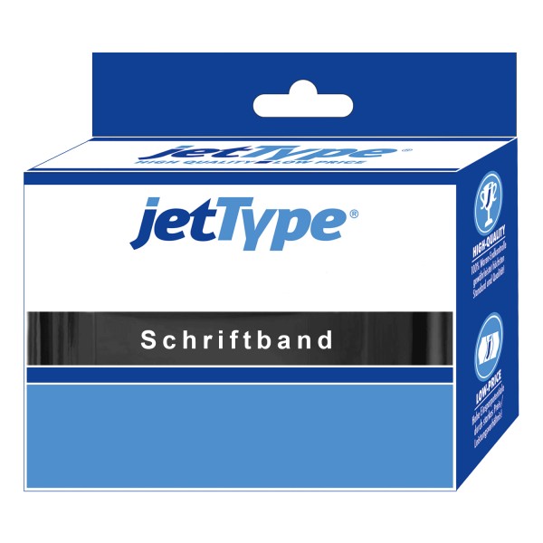 jetType Schriftband kompatibel zu Brother TZE-521 9 mm 8 m schwarz auf blau laminiert
