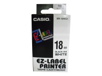 Casio XR-12WE1 - Selbstklebend - Schwarz auf Weiß - Rolle (1,2 cm x 8 m) 1 Kassette(n) Etikettenband - für Disc Title Printer CW-L300; KL 170, 60, 60SR, 780, 8100; Labemo MEP-K10