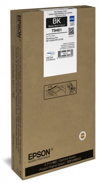 Epson T9461 - 136.7 ml - Größe XXL - Schwarz - Original - Tintenpatrone - für WorkForce Pro WF-C5290DW, WF-C5790DWF, WF-C5790DWF Power PDF