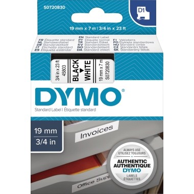 DYMO Schriftbandkassette D1 S0720830 19mmx7m sw auf ws
