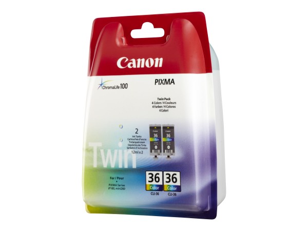 Canon Tinte Doppelpack 1511B018 CLI-36 C/M/Y 249 Seiten 12 ml 2 Stück
