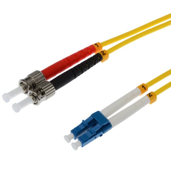 Helos - Patch-Kabel - ST Einzelmodus (M) bis LC Single-Modus (M) - 2 m - Glasfaser - Duplex - 9/125 Mikrometer - OS2 - Gelb