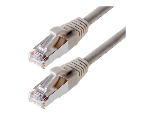 Helos - Patch-Kabel - RJ-45 (M) bis RJ-45 (M) - 10 m - SF/UTP - CAT 5e - geformt, ohne Haken - Grau