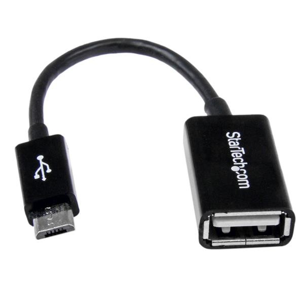 StarTech 5in Micro USB to USB OTG Host Adapter - Micro USB Male to USB A Female On-The-GO Host Cable Adapter (UUSBOTG) - USB-Adapter - USB (W) zu Micro-USB Typ B (M) - USB 2.0 OTG - 12.7 cm - Schwarz - für P/N: ST4300U3C1, ST4300U3C1B