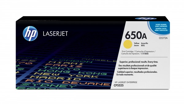 HP 650A - Gelb - Original - LaserJet - Tonerpatrone (CE272A) - für Color LaserJet Enterprise CP5520, CP5525, M750