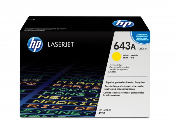 HP 643A - Gelb - Original - LaserJet - Tonerpatrone (Q5952A) - für Color LaserJet 4700, 4700dn, 4700dtn, 4700n, 4700ph+