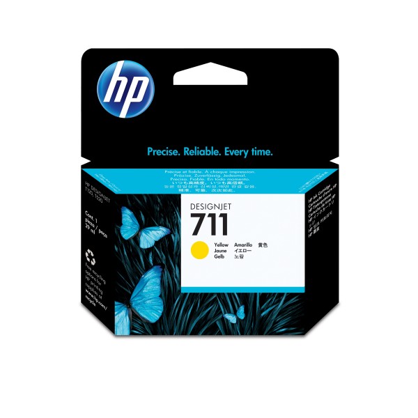 HP 711 - 29 ml - Gelb - Original - DesignJet - Tintenpatrone - für DesignJet T100, T120, T120 ePrinter, T125, T130, T520, T520 ePrinter, T525, T530