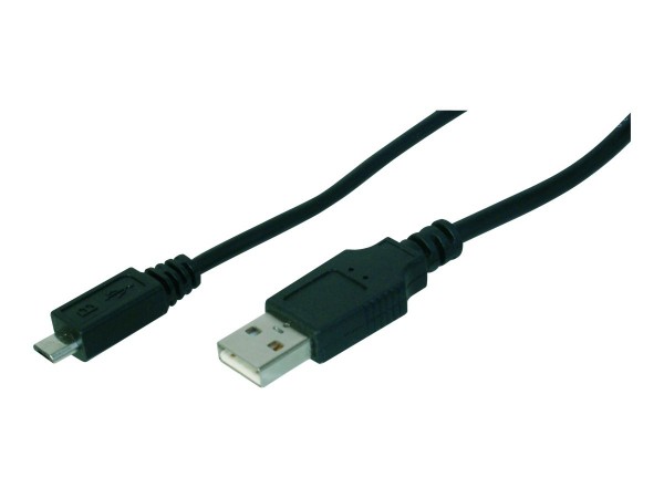 ASSMANN - USB-Kabel - Micro-USB Typ B (M) bis USB (M) - 1 m - geformt - Schwarz